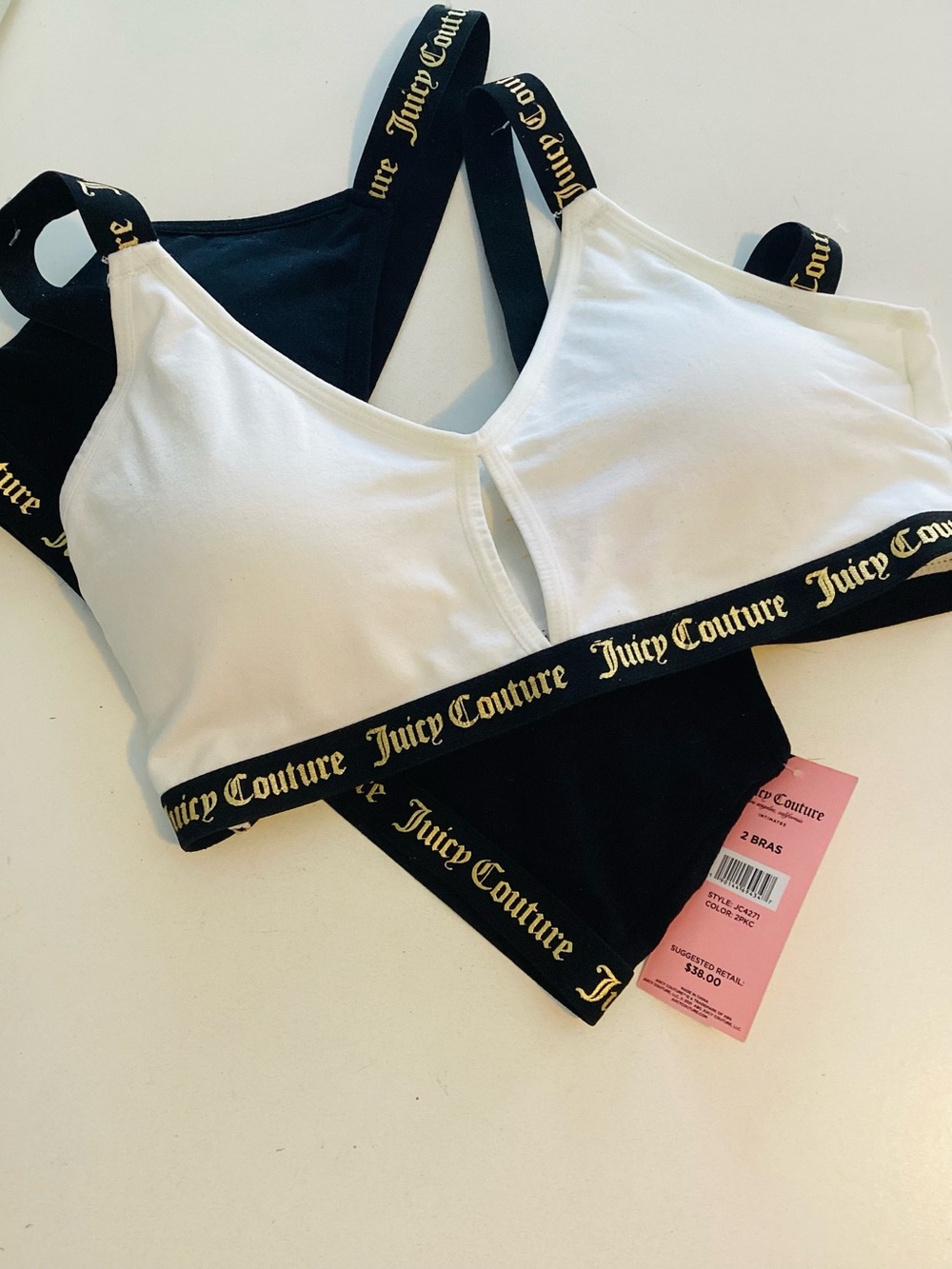 Juicy Couture Women's Seamless Bralette - Black & White